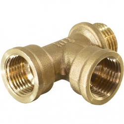 Тройник латунный TIM 3/4&quot;x 3/4&quot;x 3/4&quot; наружная/внутренняя/внутренняя резьба,TFFM333