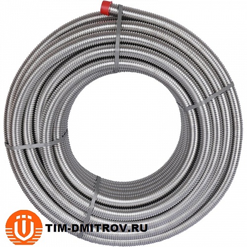 Труба гофрированная из нержавеющей стали SS304 25А, отожженная TIM ZTI.600.304.2530